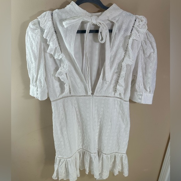 COLLECTIVE THE LABEL CURVE PUFF SLEEVE CUTWORK LACE MINI DRESS size 16 - Picture 9 of 11